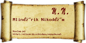 Mlinárik Nikodém névjegykártya